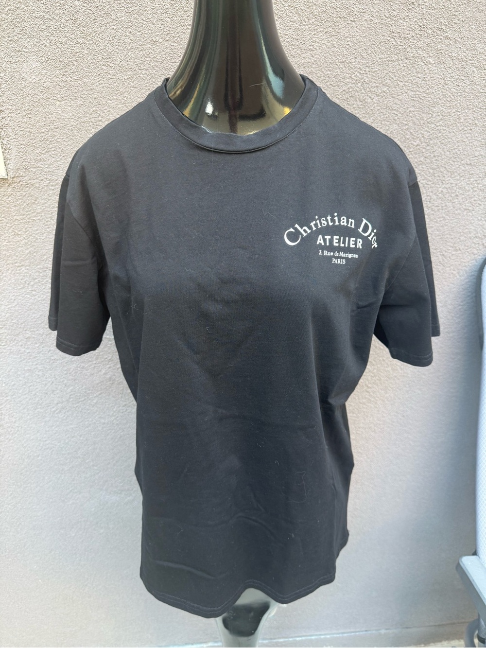 Christian Dior Atelier T-Shirt Black Logo Tee Sz L Paris Rue de Marignan NWOT